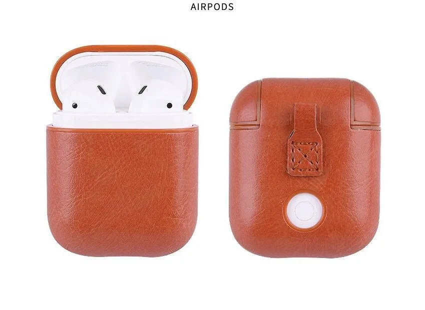 Genuine leather AirPods case with wireless charging in four colour options