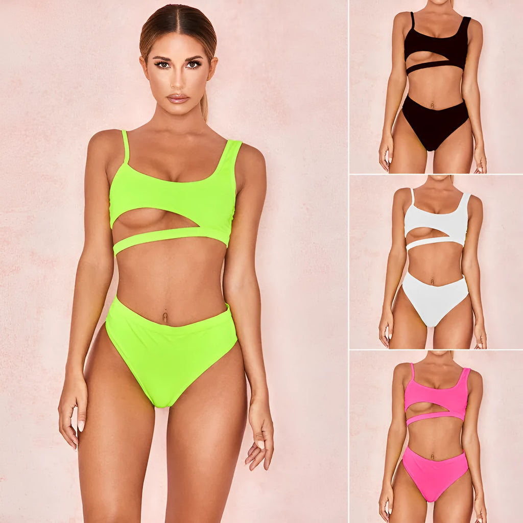 Solid colour ladies nylon spandex one piece swimsuit with chest pad in black, green, pink, white
