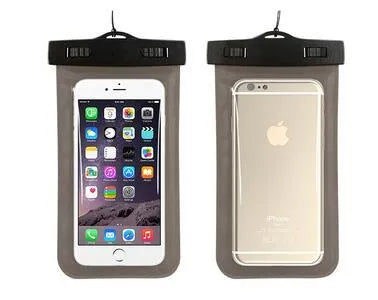 Aqua-One waterproof phone pouch showing transparent screen area and PVC construction for 30m water protection
