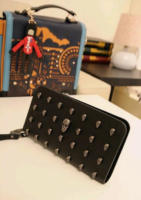 New taro decoration PU leather long wallet with zipper and card slots in neutral colour