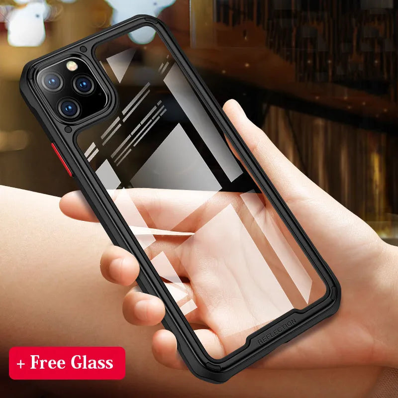 Transparent silicone iPhone 11 case showing phone's original colour through clear back