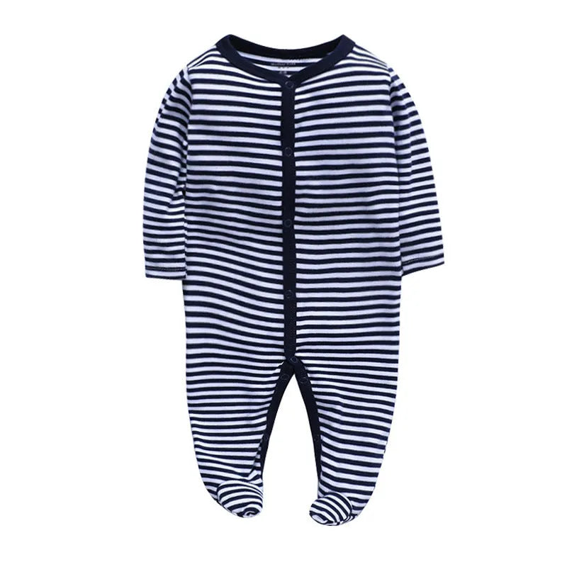 Cotton baby one-piece clothes in a dinosaur print design for infants aged 3 to 12 months