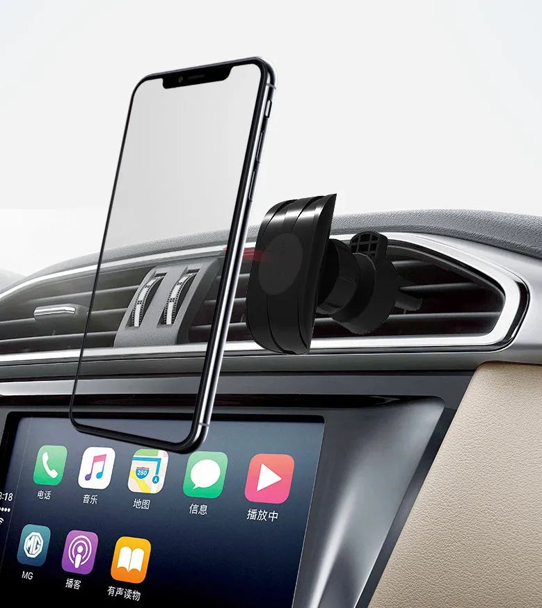 Glory black universal car phone holder with flexible gooseneck arm mounted on car air vent