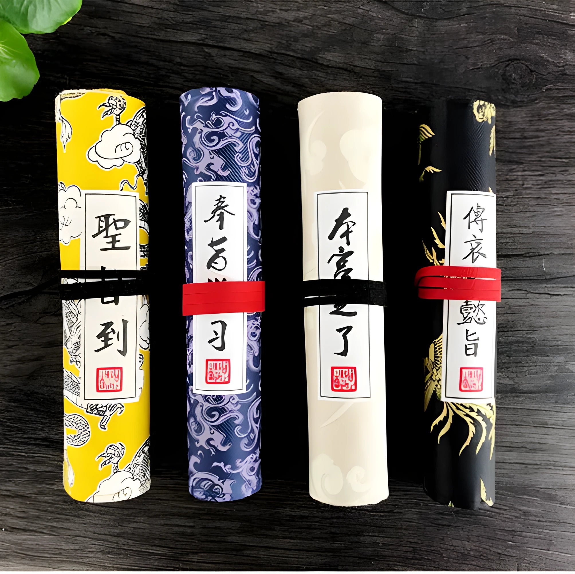 Oxford cloth court style pencil case in black, blue, light yellow or yellow colours measuring 285mm by 200mm