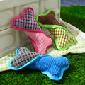 Blue teddy dog toy with a sound bone model and soft corn fleece lining