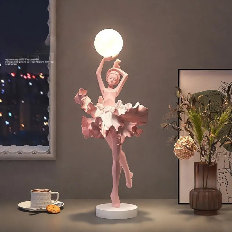 Small modern resin night light with USB charging in black gold, white, pink, or light blue colour