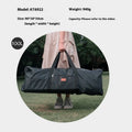 Green waterproof camping storage bag shown expanded and compressed, holding a folding chair and tent.