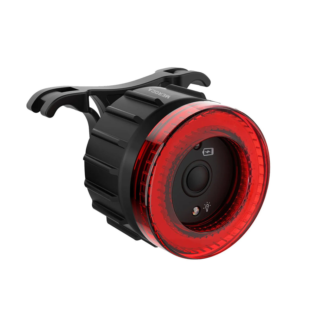 Black intelligent induction brake taillight with aluminium alloy construction and seat tube bracket