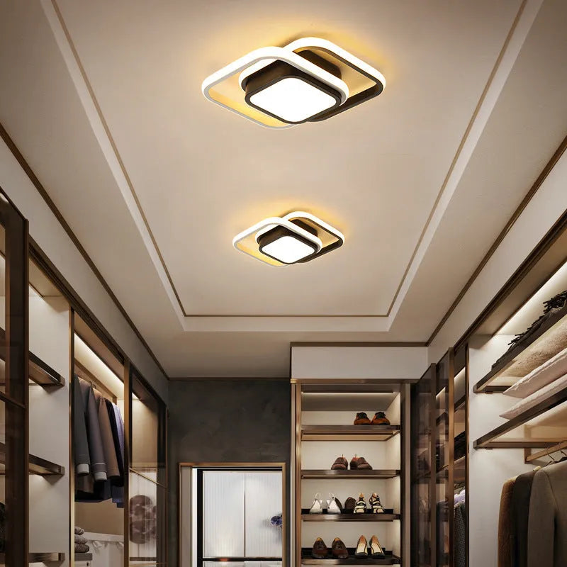 Modern Nordic aluminium ceiling light with geometric design for hallway corridor illumination