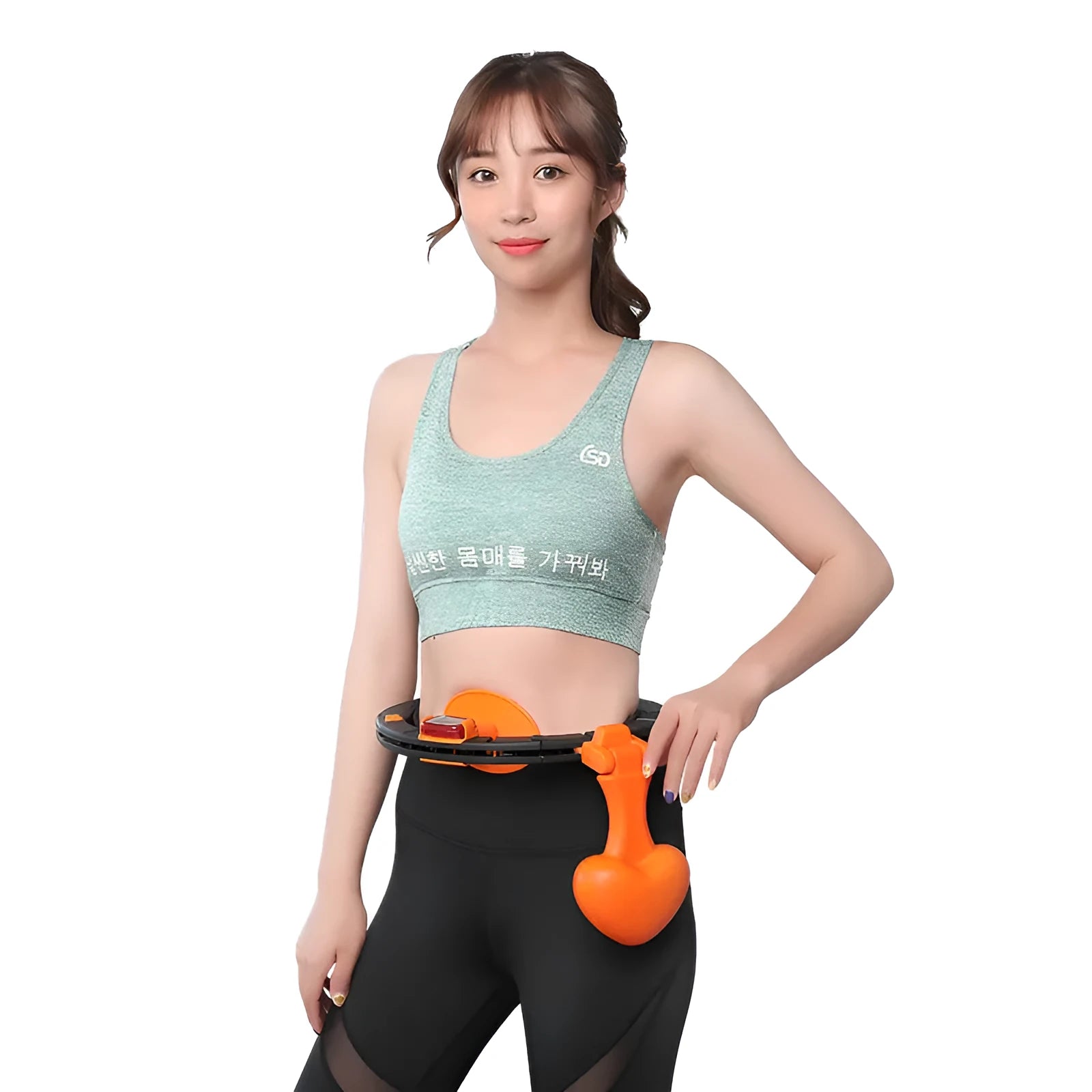 Black smart hoop fitness auto-counting detachable weight hula hoop with nylon construction