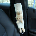 Lamb wool car seatbelt shoulder protector with cartoon bear or rabbit design