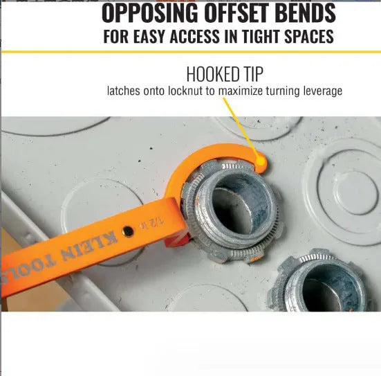 Three-piece spanner set showing orange, grey, and black wrenches with magnetic suction and catheter locking functions