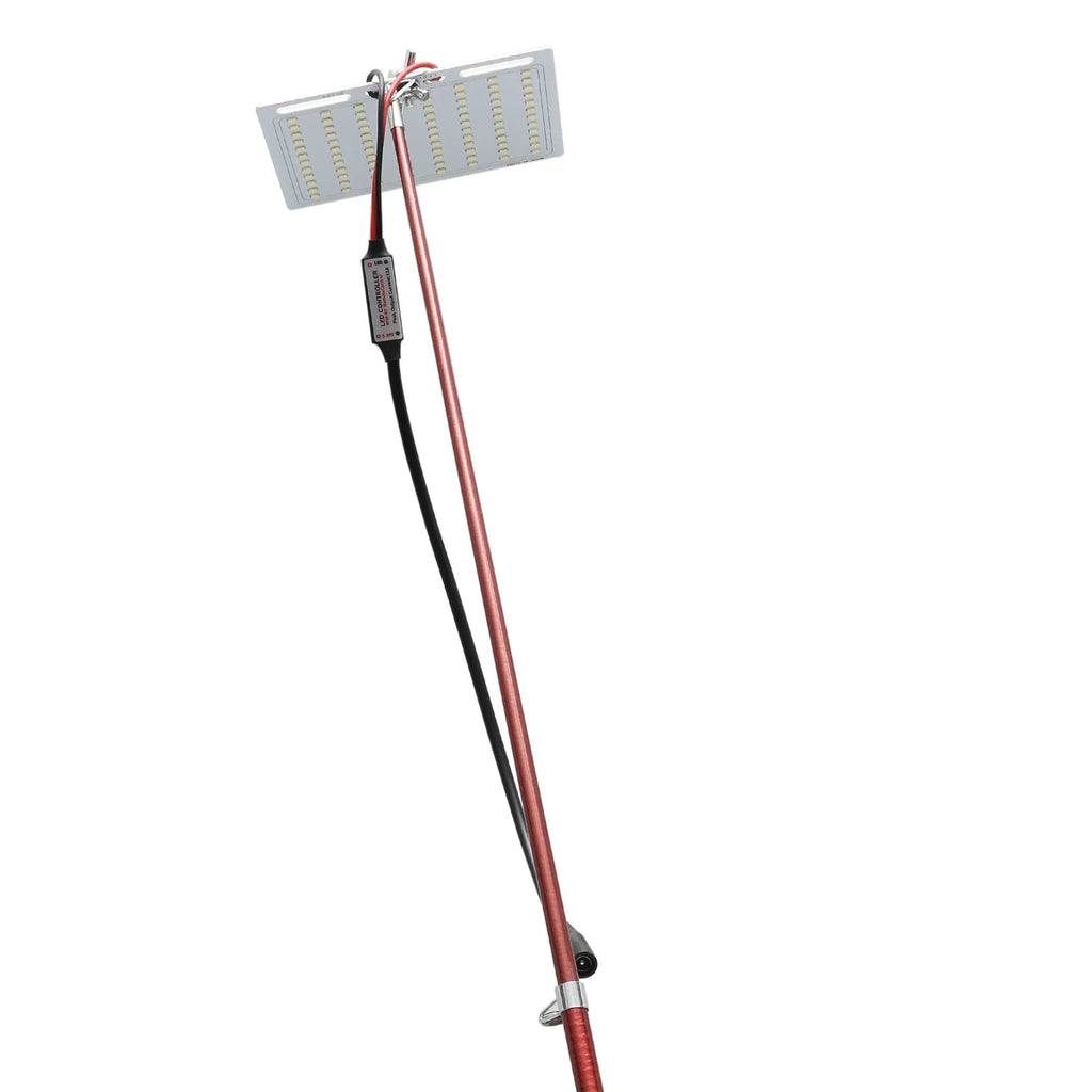 LED fishing rod light with telescopic pole and remote control for outdoor night fishing and camping