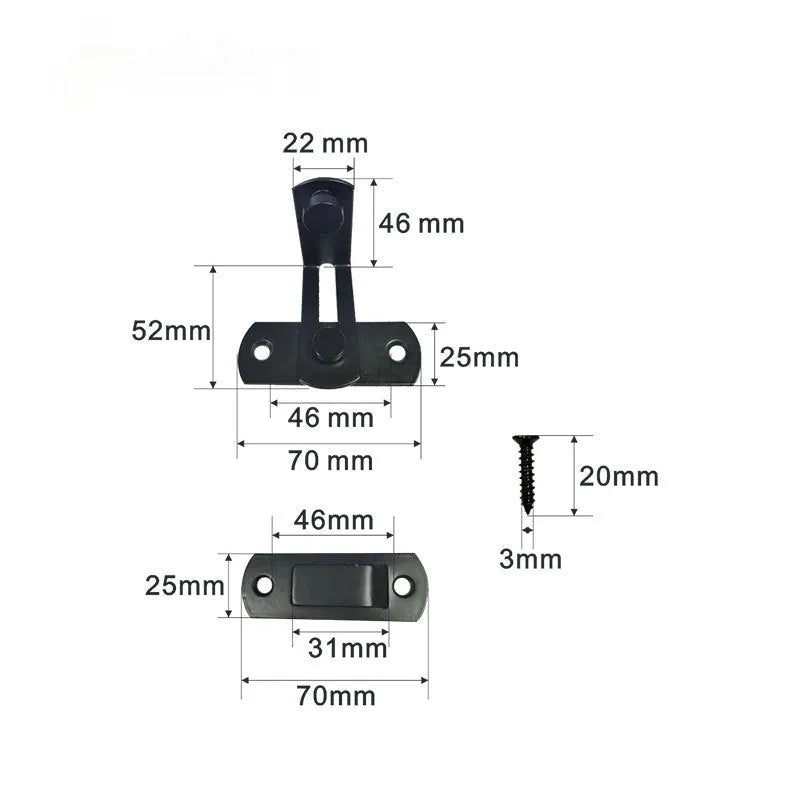 90-degree black carbon steel and stainless steel sliding door hasp lock for barns and warehouses.