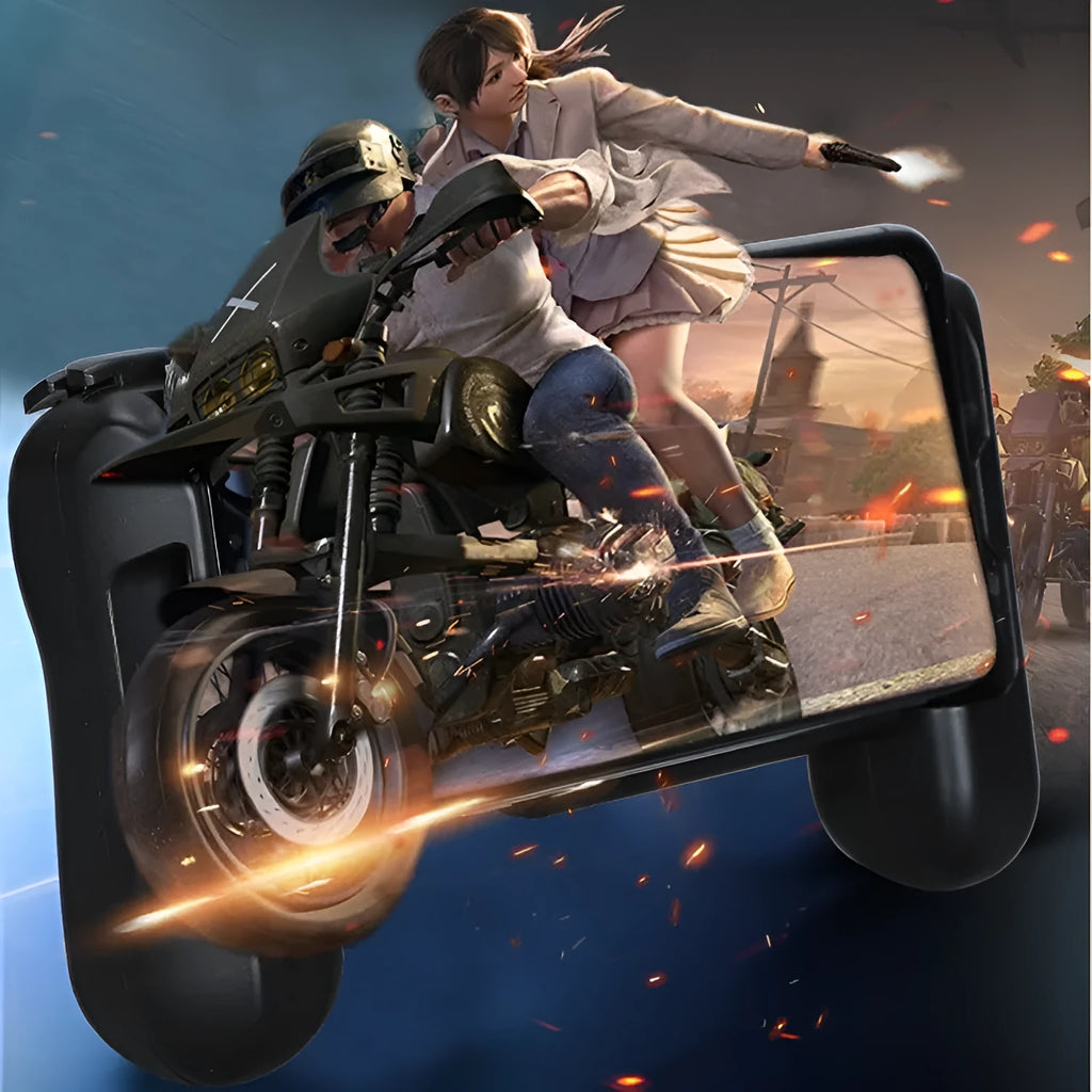 Black Bluetooth mobile game controller for iPhone with cooling design and 157mm length