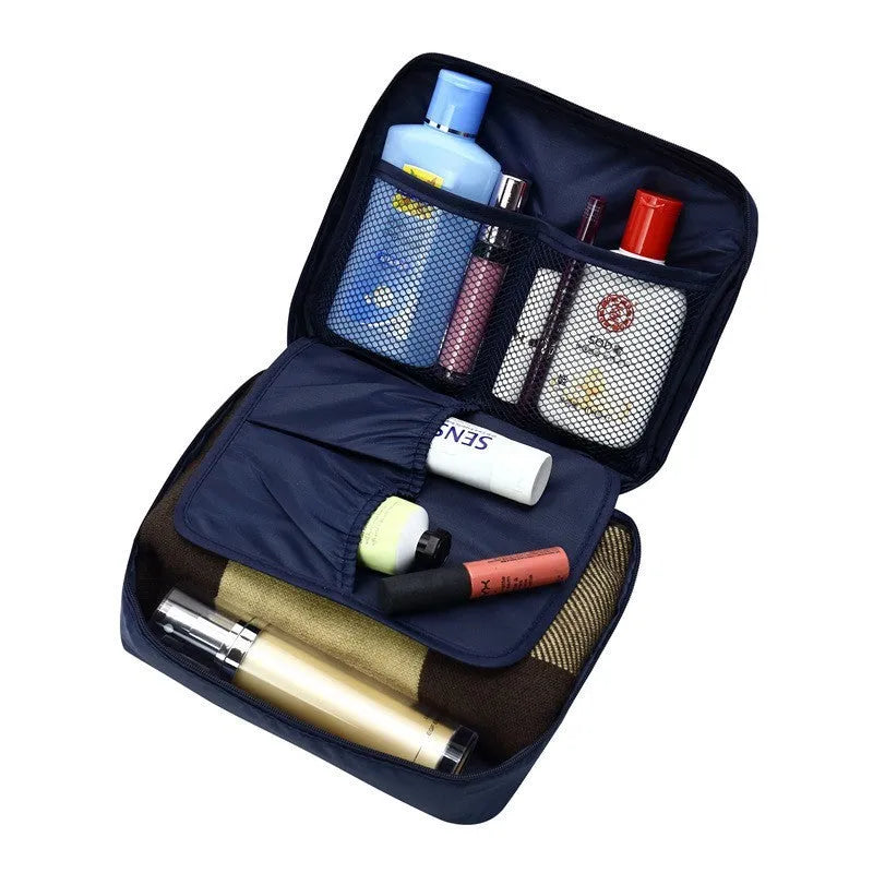 Women cosmetic storage bag Oxford cloth 21x8x16cm travel toiletry organiser in grey and pink