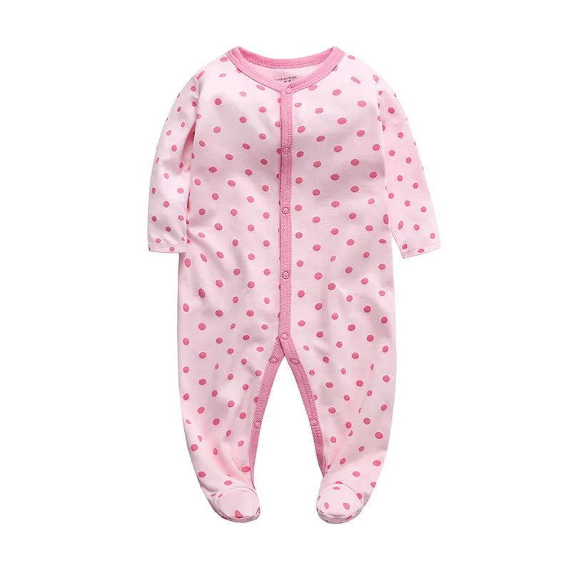 Cotton baby one-piece clothes in a dinosaur print design for infants aged 3 to 12 months