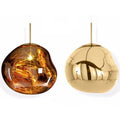 Irregular glass Nordic lava lamp chandelier in gold, red copper or silver finish