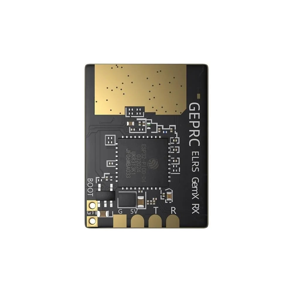 ELRS dual-frequency FPV receiver kit with T-shaped antennas and metal construction for drones