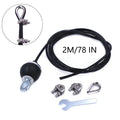 Black steel wire PU coated cable 2m long 5mm thick for fitness equipment pulley replacement