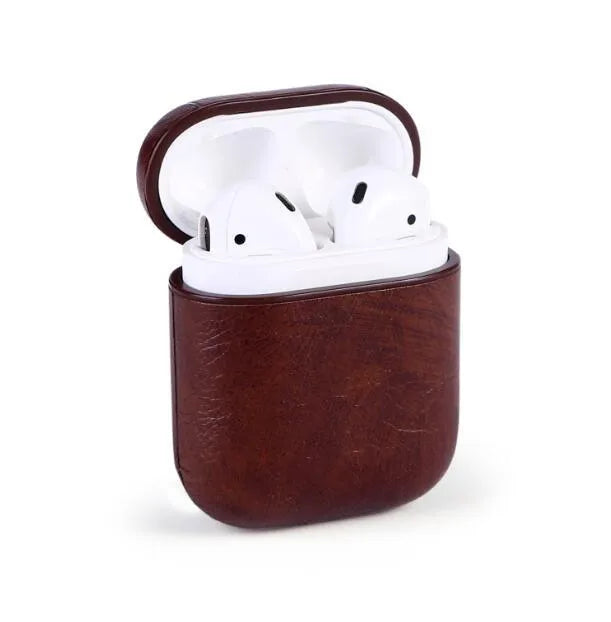 Genuine leather AirPods case with wireless charging in four colour options