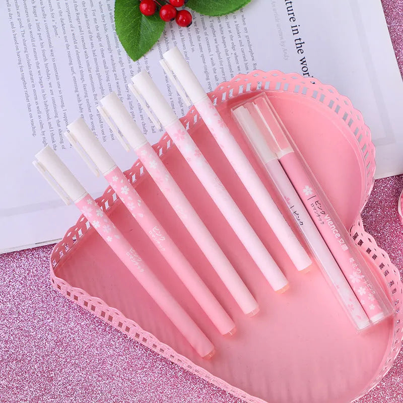 Sakura Series gel pen set showing 0.38mm and 0.5mm tip options in plastic body with refill mechanism