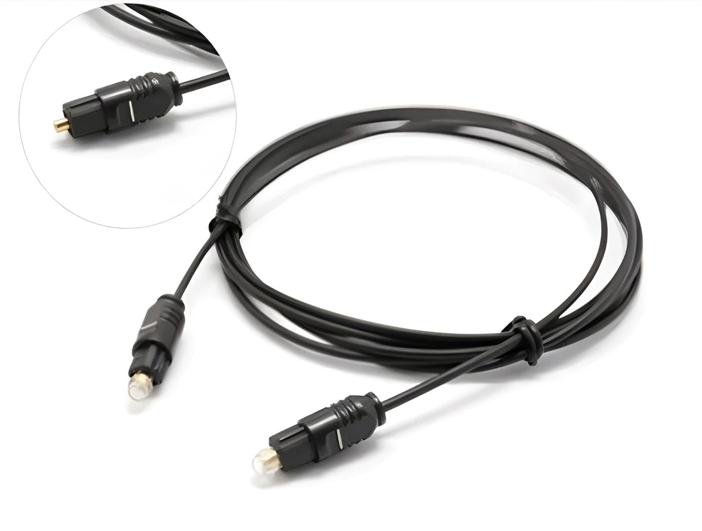 OD2.2 PVC jacketed fibre optic digital audio cable on a white background.