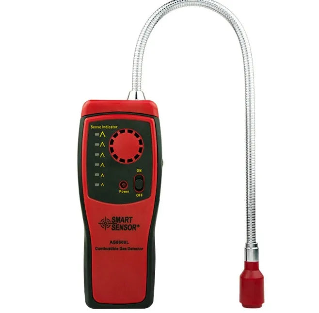 AS8800L portable flammable gas detector unit showing LED indicator lights on its front panel.