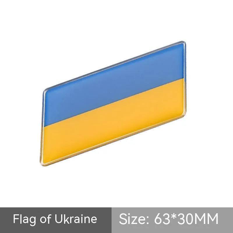 Aluminium national flag car sticker showing parallelogram shape with UK Union Flag design.