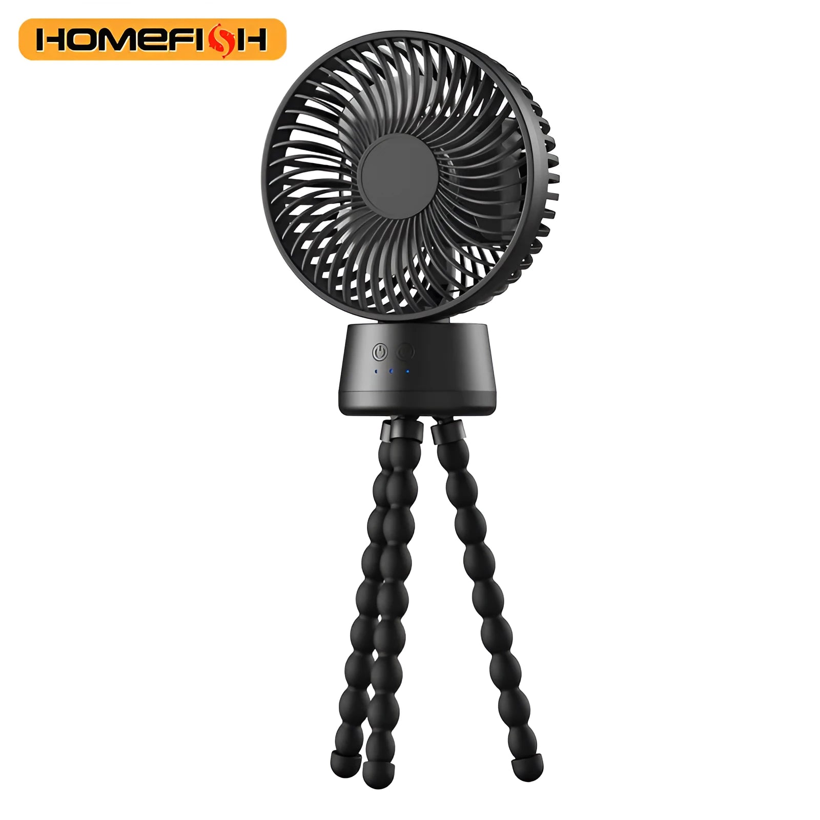 HOMEFISH F2 automatic shake head handheld fan with LED light and removable mounting bracket