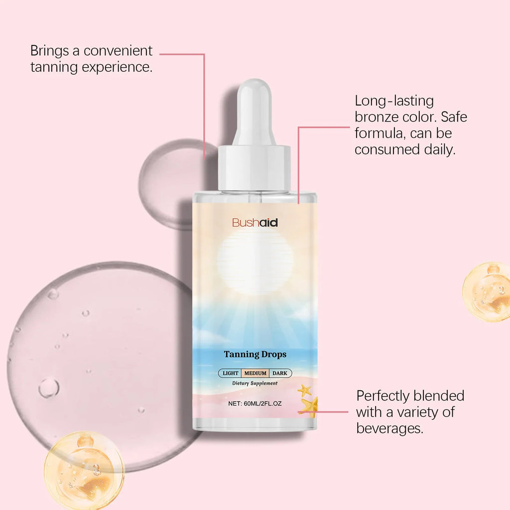 60ml No Sunlight Tanning Drops bottle for gradual sunless body tanning