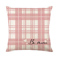 Square red plaid heart printed pillow cover for Valentine's Day on a 45x45 cm cushion.