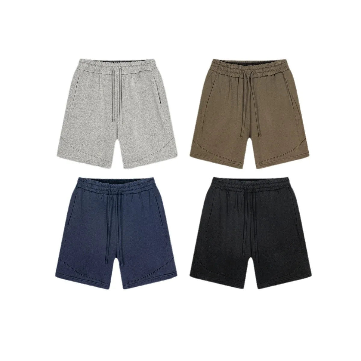Children's loose-fit cotton shorts in solid colours for casual and sports wear