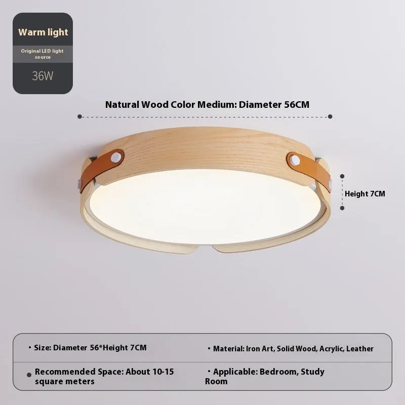 Japanese style wooden ceiling lamp with PMMA lampshade in 42cm and 56cm sizes