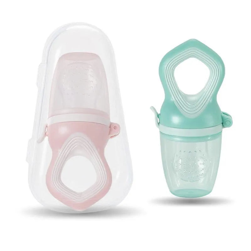 Silicone baby pacifier in light pink and light green, food grade PP and silicone, bisphenol A free