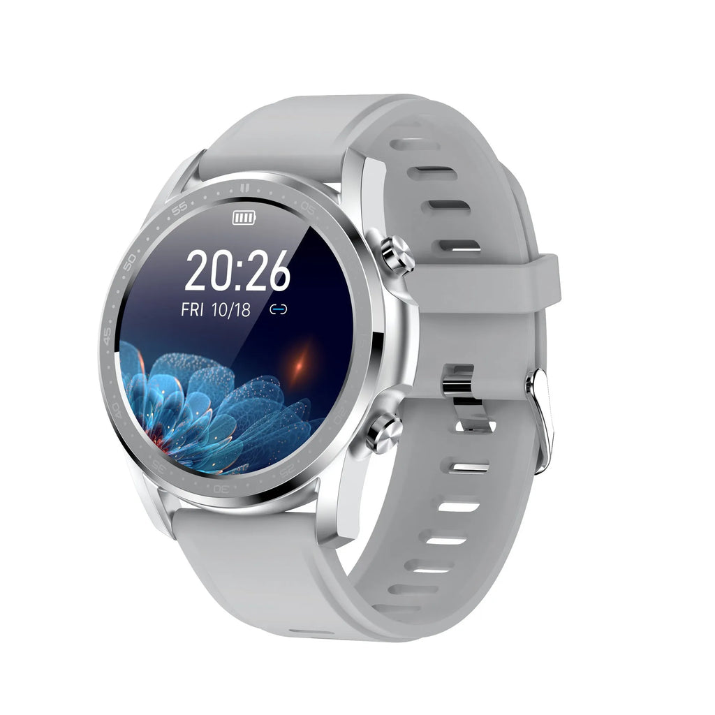 Youth2 body temperature smart bracelet in black or grey with a 1.3-inch touchscreen display.