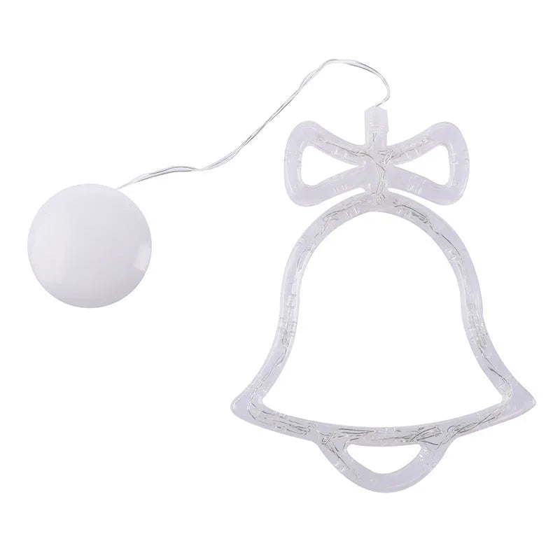 Christmas LED suction cup lights with Santa Claus elk snowman designs for window decoration