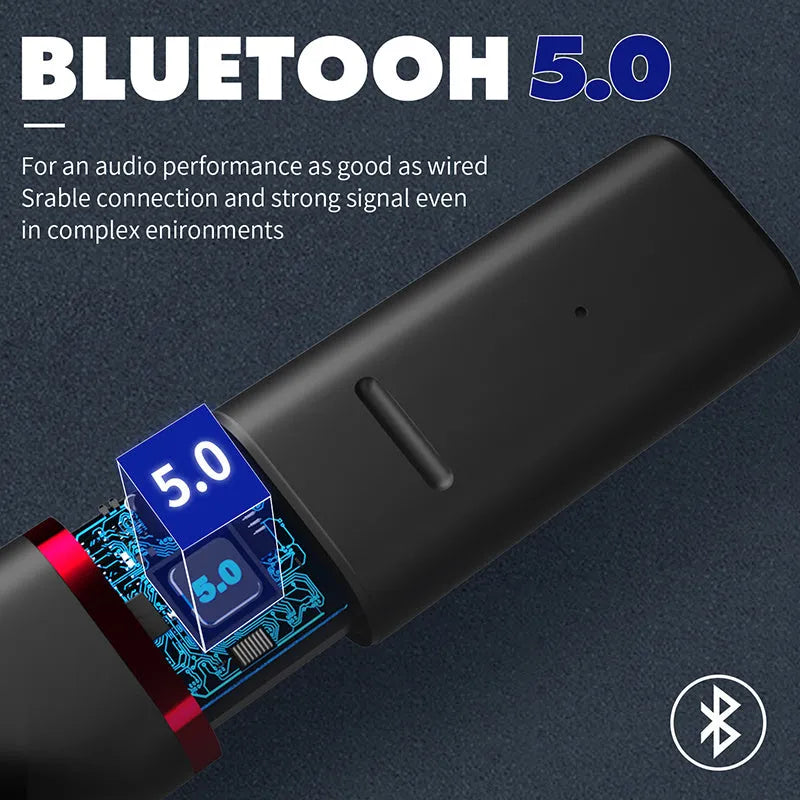 VV1 Black and White Bluetooth Earphones with charging case.