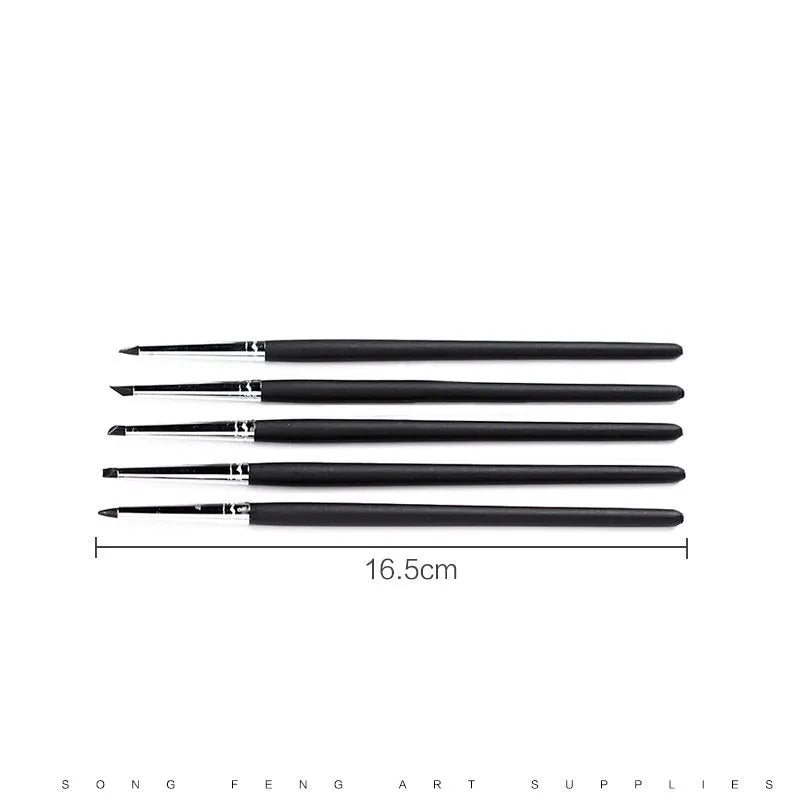 27-piece pottery clay tool set with stainless steel, wood, and plastic sculpting tools rolled in a package.