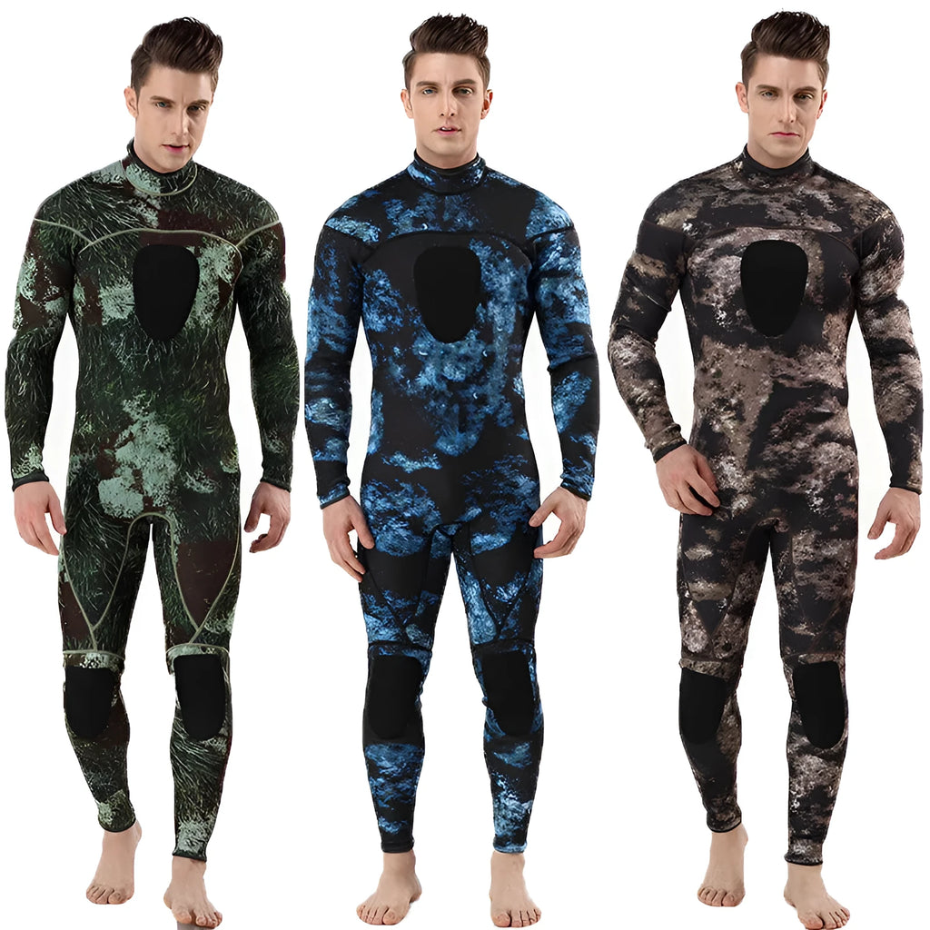 3mm neoprene camouflage diving wetsuit for men for cold water swimming and wading