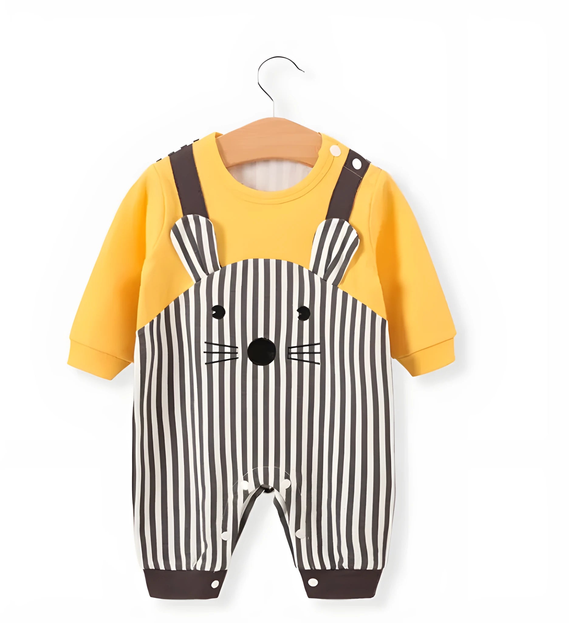 White cotton baby suit pullover Korean style long climbing on a baby