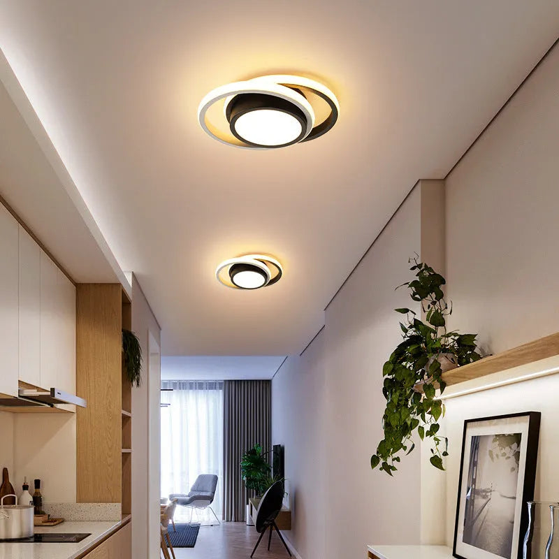 Modern Nordic aluminium ceiling light with geometric design for hallway corridor illumination