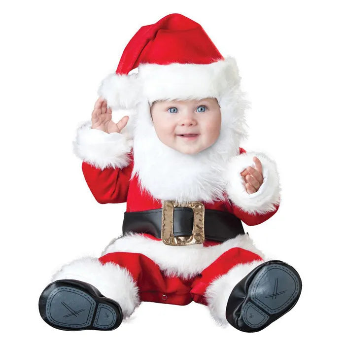 Christmas baby romper long sleeve with festive print, unisex, sizes 80-100cm