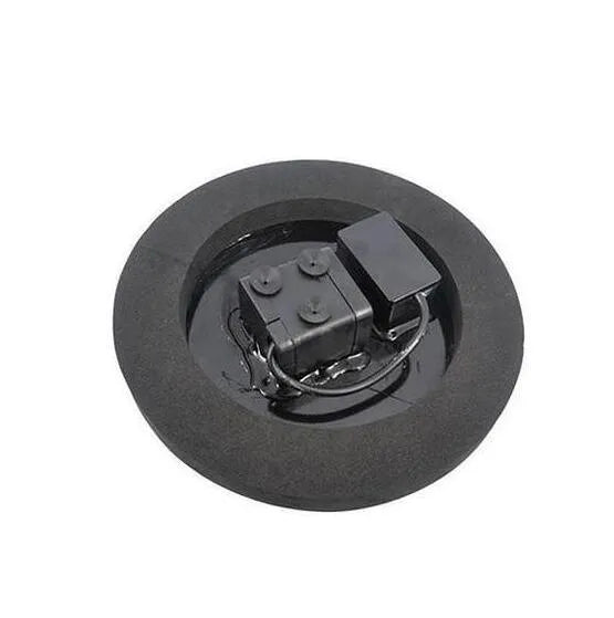 Black solar-powered garden fountain with four spray nozzles for bird baths and ponds