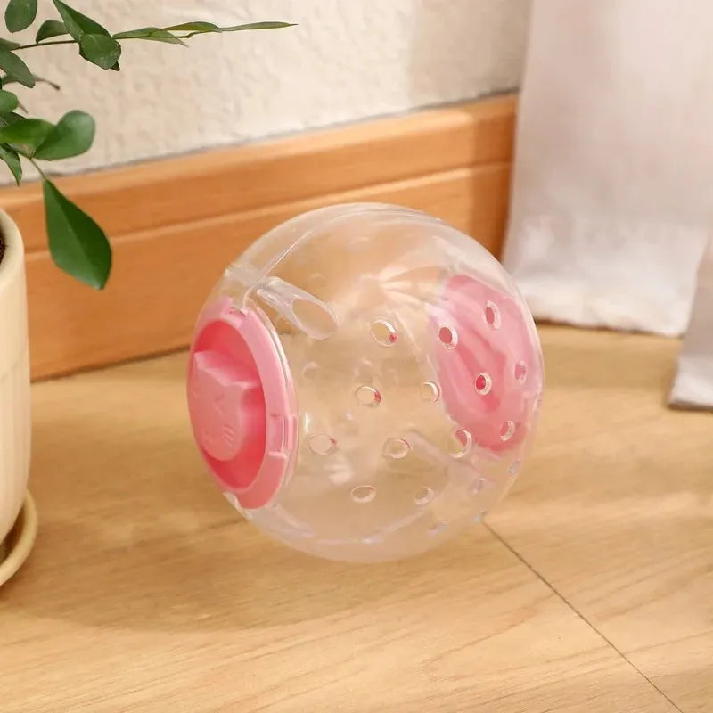 Clear ABS plastic cat slow feeding ball with treat dispenser holes