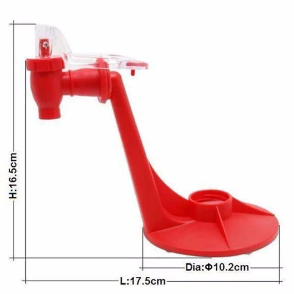 Red Magic Tap soda dispenser attachment for 2-litre bottles measuring 15cm height