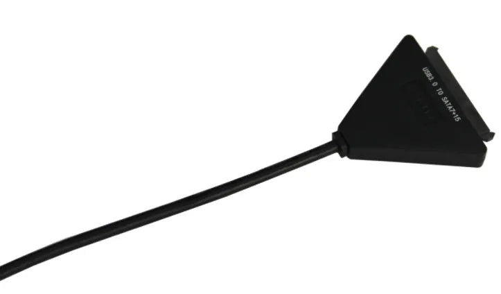 Black USB 3.0 to SATA adapter cable with 7+15 pin connector and separate power line for hard drives