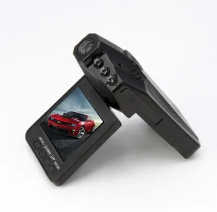 H198 model car dash camera with 2.4-inch screen and infrared lights for night vision recording.
