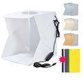 40cm folding studio LED fill light softbox with adjustable colour temperature and six coloured background cloths
