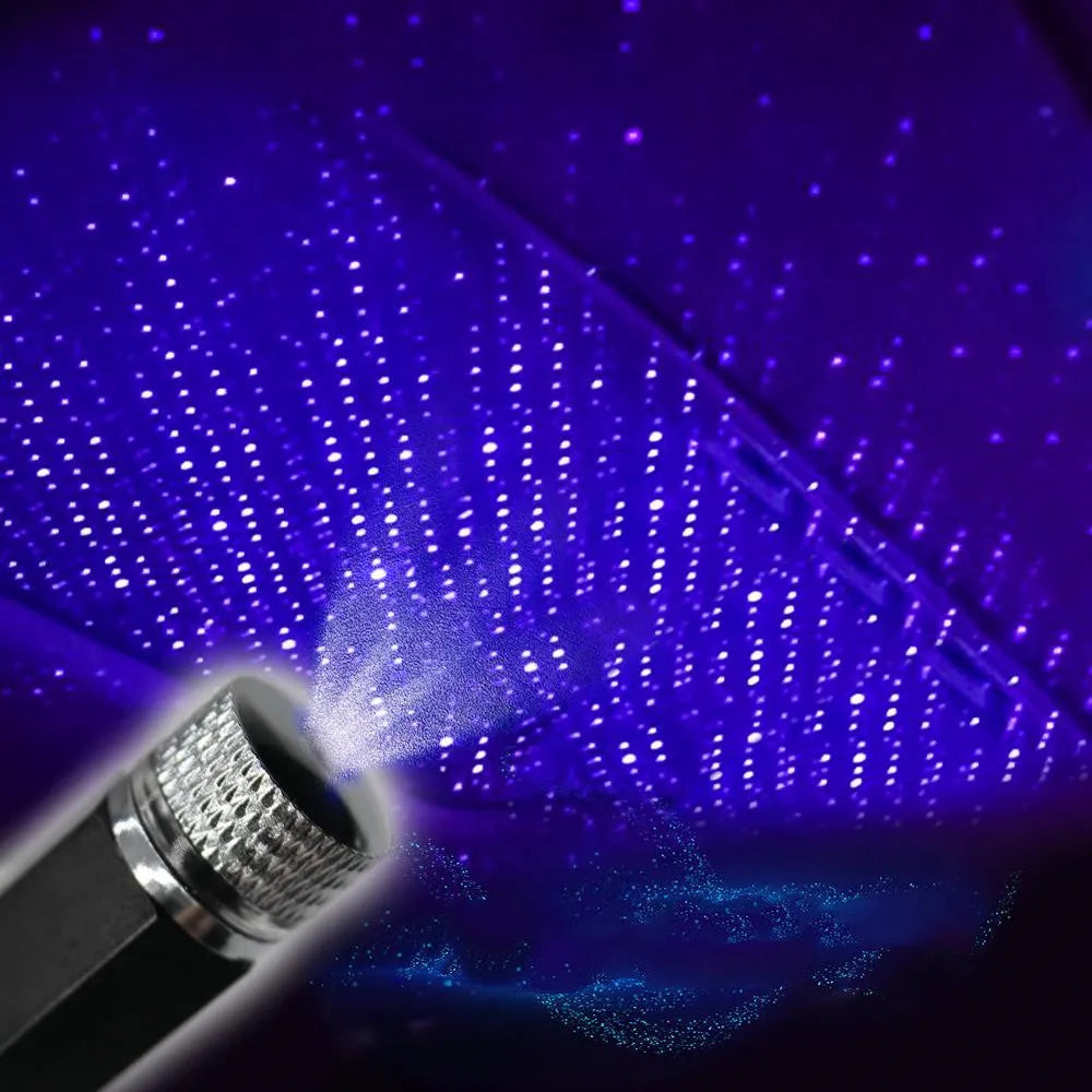 Purple starry sky car roof light with USB hose connection for GM vehicles